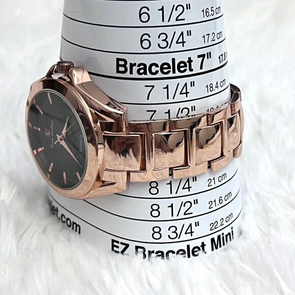 Luis Cardini Rose Gold Quartz Women's Watch Elegant Timepiece Black Dial - Picture 6 of 13